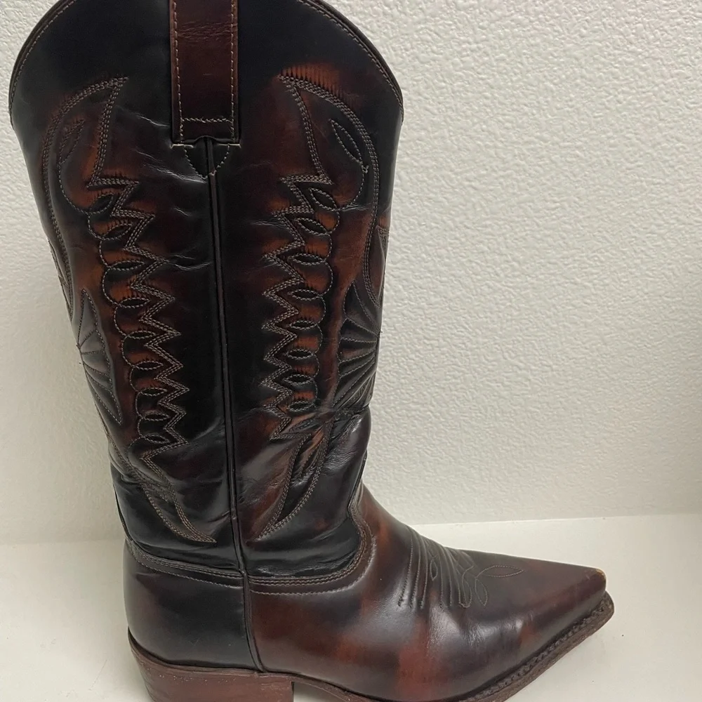 Buffalo David Bitton Brown Leather Western Cowboy Boots - Picture 13 of 16